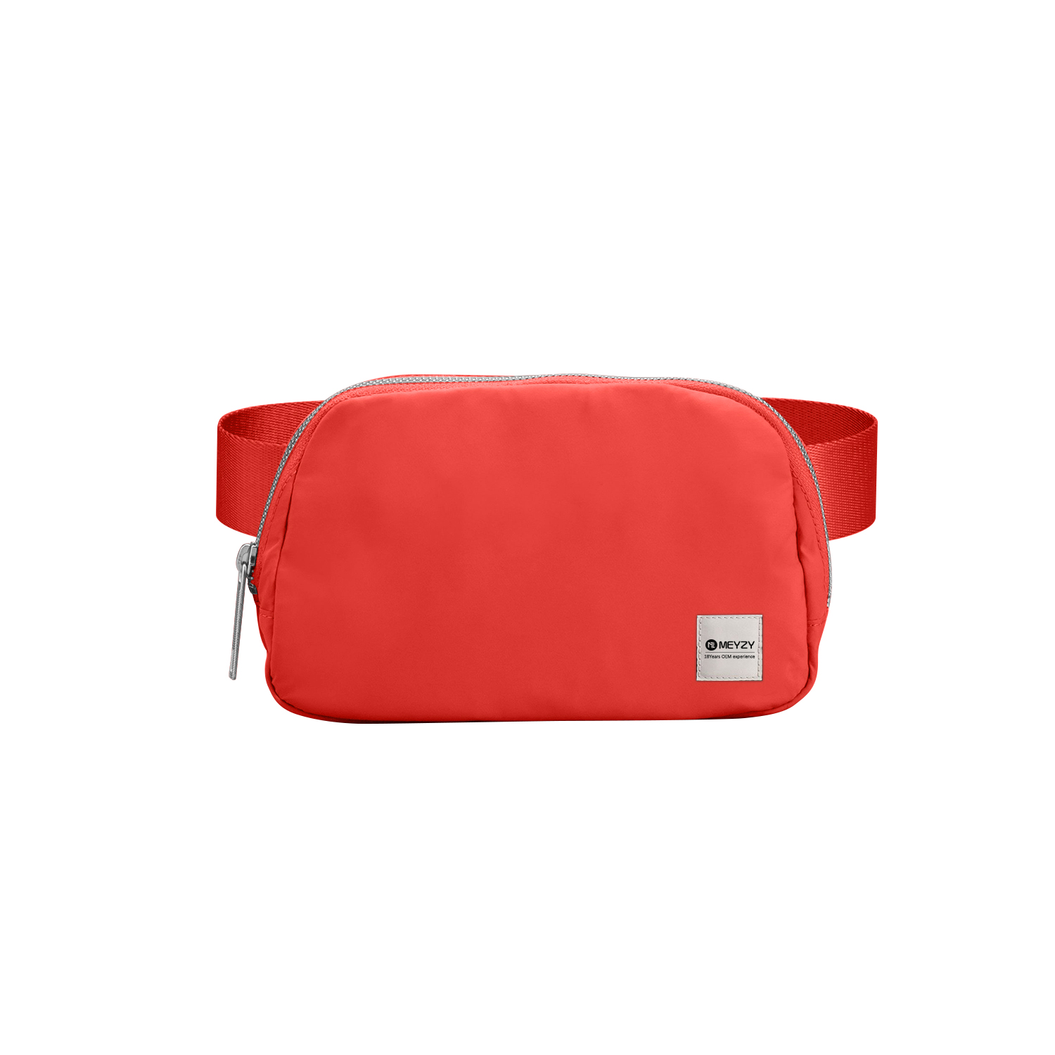 Coral Red Canvas Waist Pouch