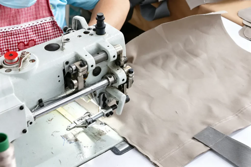 Workers sewing tote bags - 2